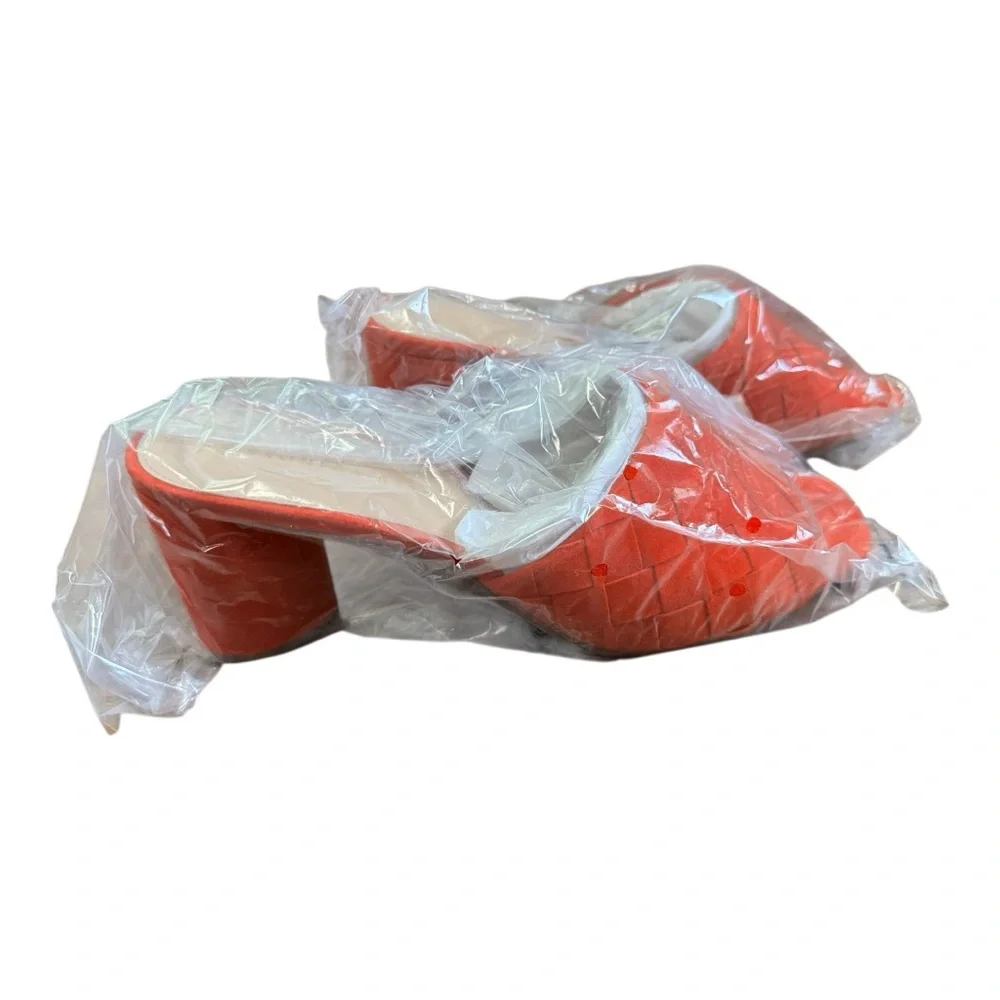 VERONICA BEARD | NIB $325 Kiele Woven Suede Slides in Coral, Size 11
